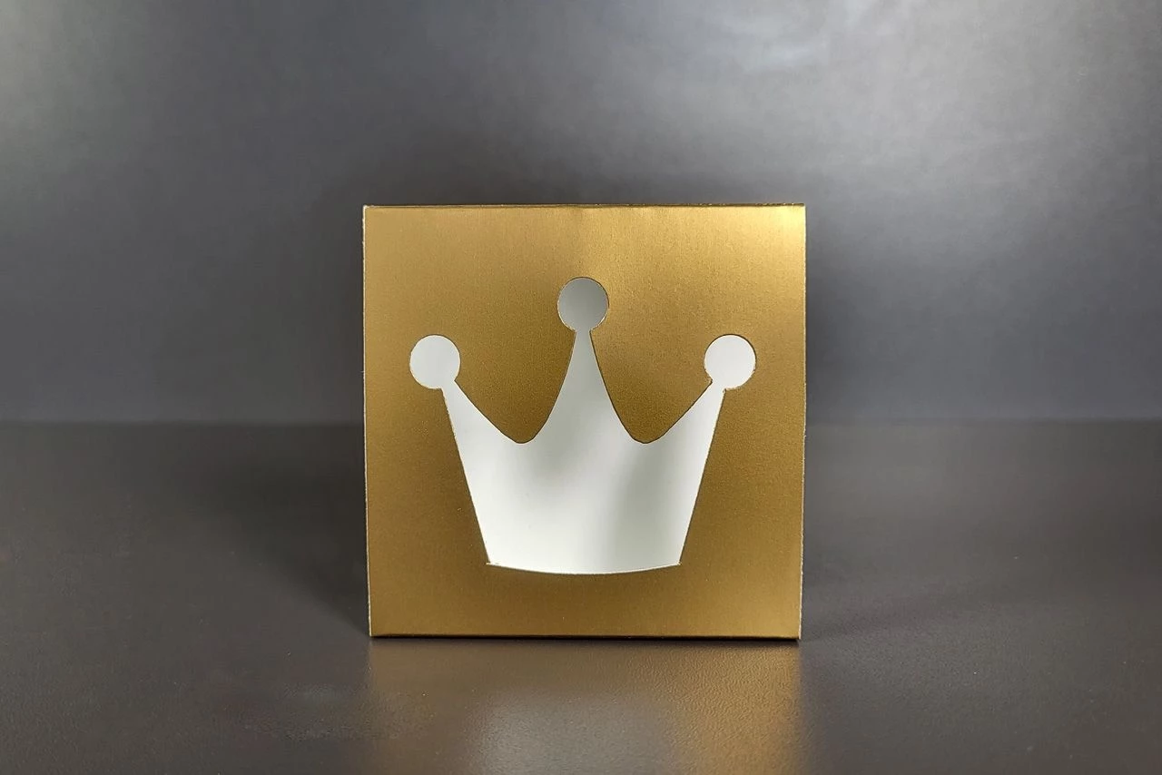 Motivschuber Krone Für Pralinenschachtel Klein, Gold Glanz 3 Motivschuber Krone Für Pralinenschachtel Klein, Gold Glanz