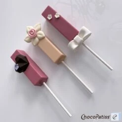 Schokoladenform Lollipop Eckig, 8x2,2x2,2 Cm