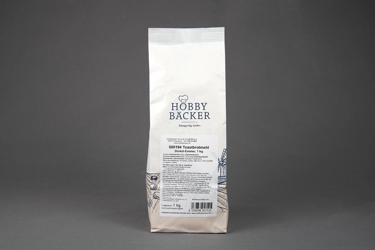 Toastbrotmehl Dinkel-Emmer, 1kg - Backmischung Dinkeltoast 4 Toastbrotmehl Dinkel-Emmer, 1kg - Backmischung Dinkeltoast – Bild 2