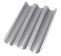 Baguette Backform 3 Mulden, Metall, 38 X 24 Cm, H 2,5 Cm