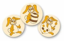 Osterhasen Schoko-Aufleger, Weiße Schokolade Ø 3cm, 24 Stück