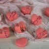 Macaron-Schalen Herz, Rosa, 30 Stk., 4,5x4cm
