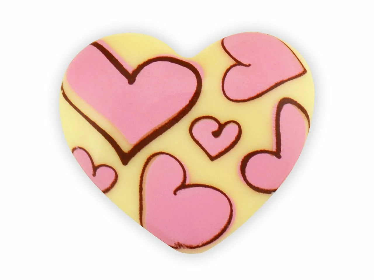 Aufleger Herz, Weiße Schokolade, 1 Folie á 45 Stück 3 Aufleger Herz, Weiße Schokolade, 1 Folie á 45 Stück