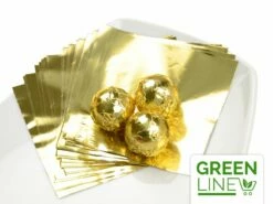 Alu-Wickelfolie, Aluminium, Goldfarben, 50 Stück á 8 X 8 Cm