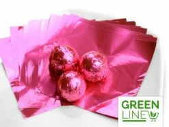 Alu-Wickelfolie, Aluminium, Pink, 50 Stück á 8 X 8 Cm