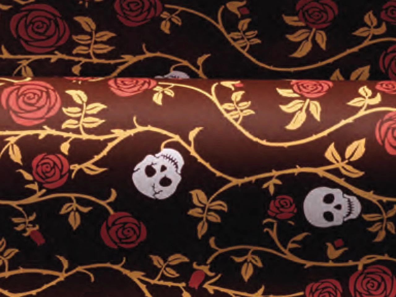 Transferfolie: Skulls Roses, Kakaobutter, Bordeaux, Weiß & Orange, 40 X 25 Cm 3 Transferfolie: Skulls Roses, Kakaobutter, Bordeaux, Weiß & Orange, 40 X 25 Cm