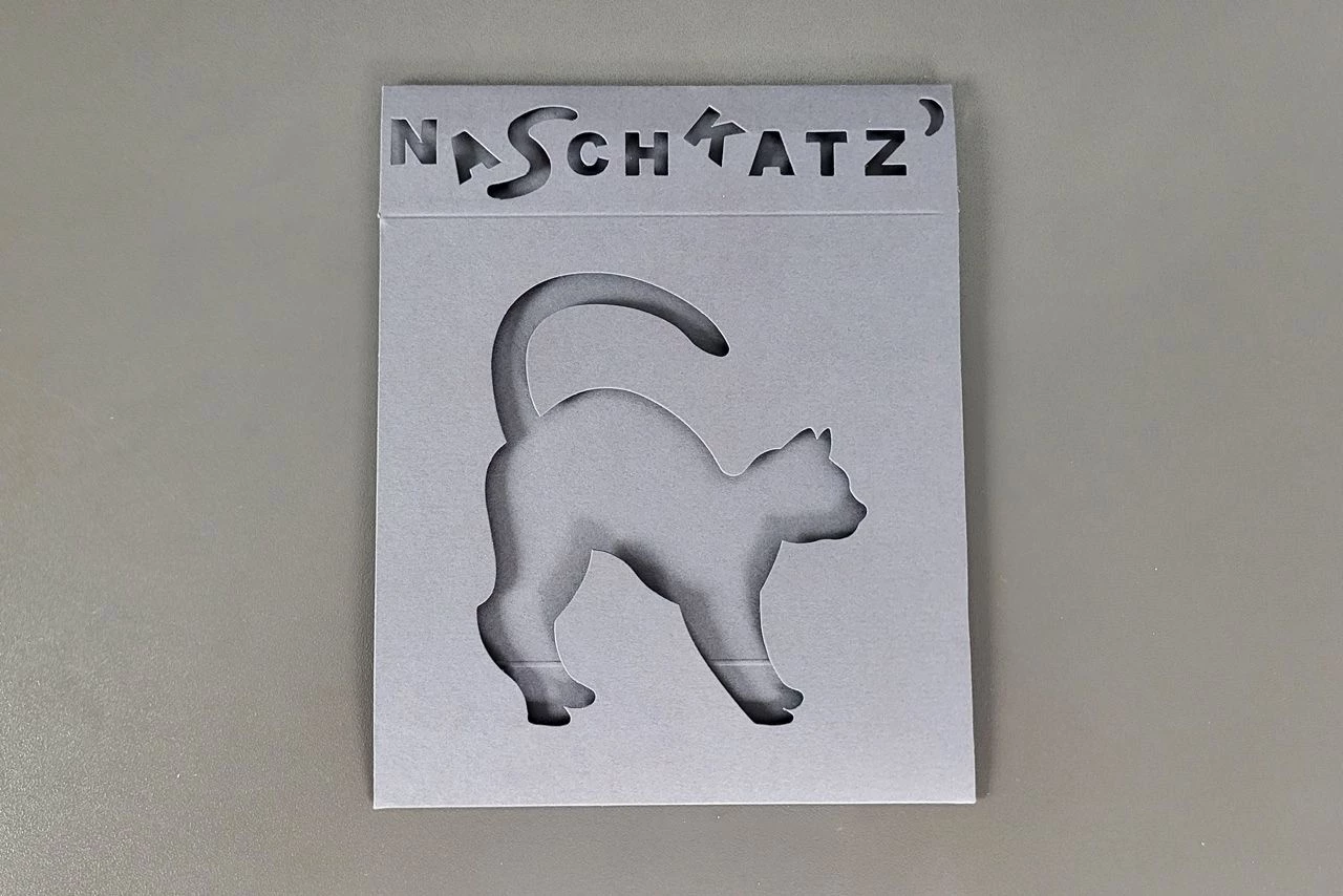 Motivschuber Naschkatz' Für Pralinenschachtel Mittel, Grau 4 Motivschuber Naschkatz' Für Pralinenschachtel Mittel, Grau – Bild 2