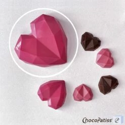 Schokoladenform Geometrisches Herz, M, 10x10x3 Cm